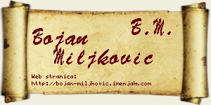Bojan Miljković vizit kartica